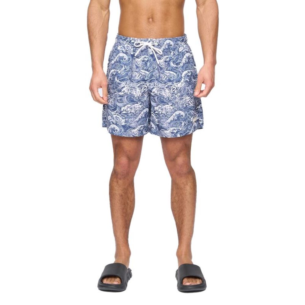 Henleys Mens Wave Polyester Regular Summer Swim Shorts / Navy